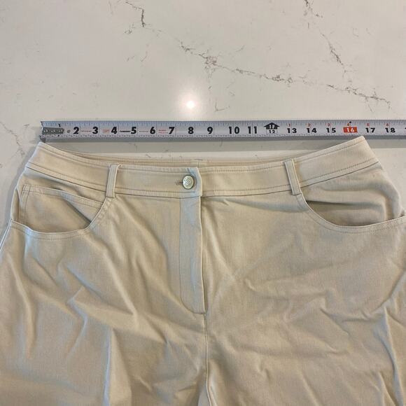 St. John Straight Leg Trouser Pants in Creamy Beige 12 - Picture 7 of 9